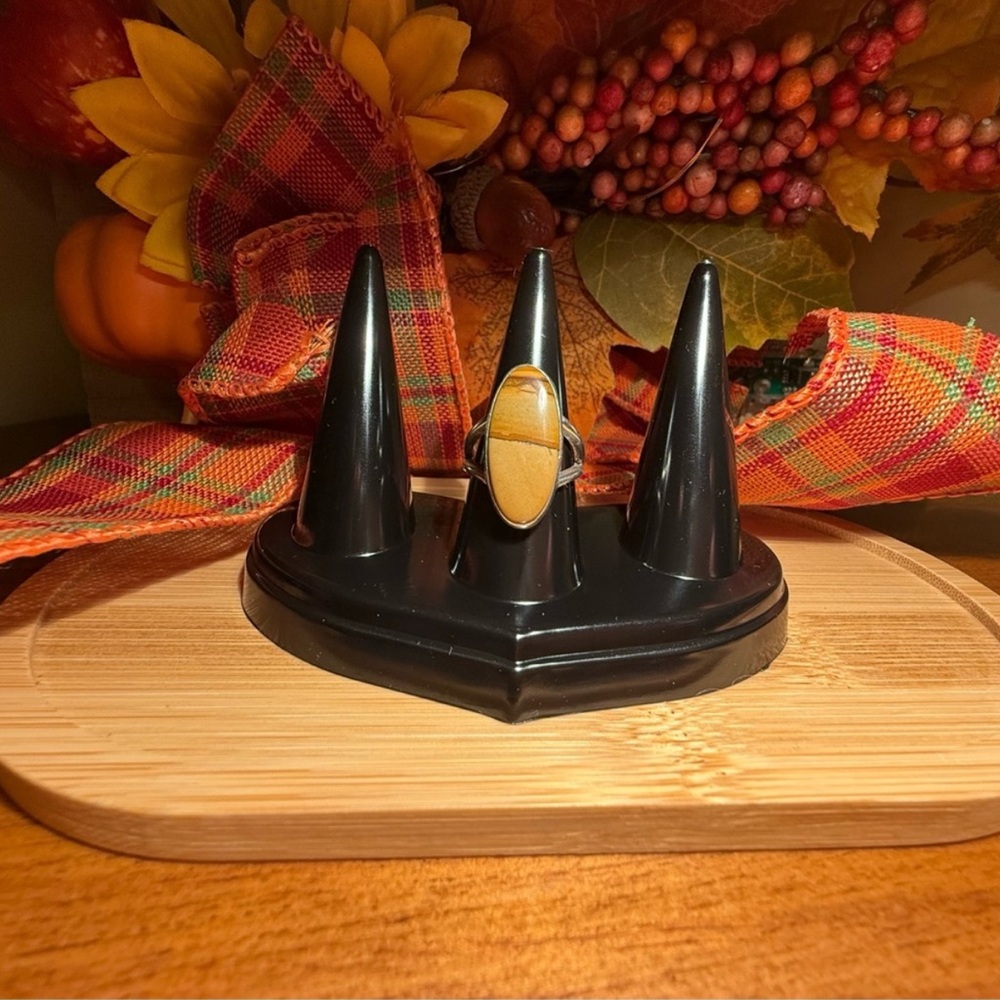 Sterling Silver Landscape Jasper Statement Ring - image 7